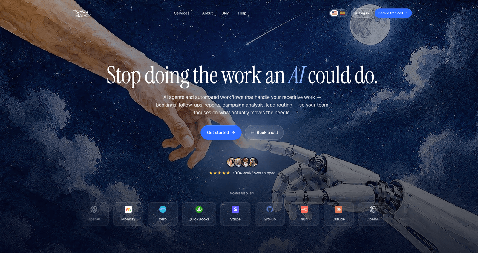 Diseño web — example bilingual small-business website hero designed by Hoyos Baker