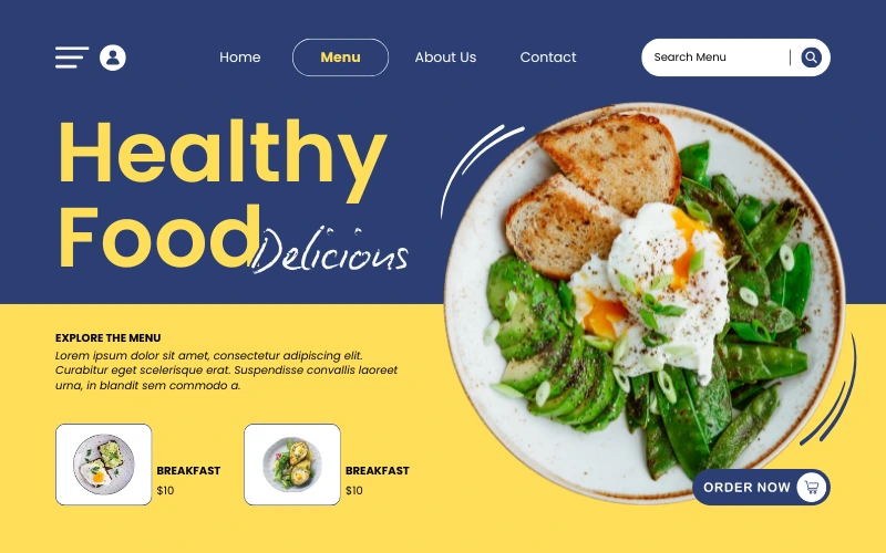 Healthy food restaurant website project