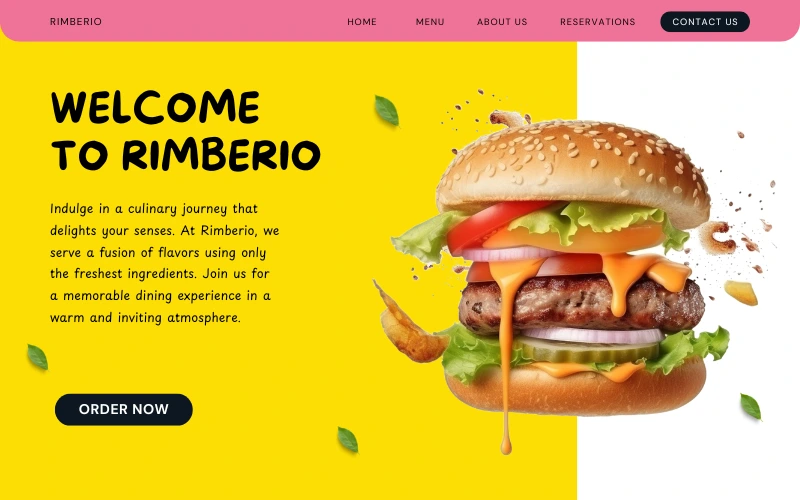 Burger restaurant website project